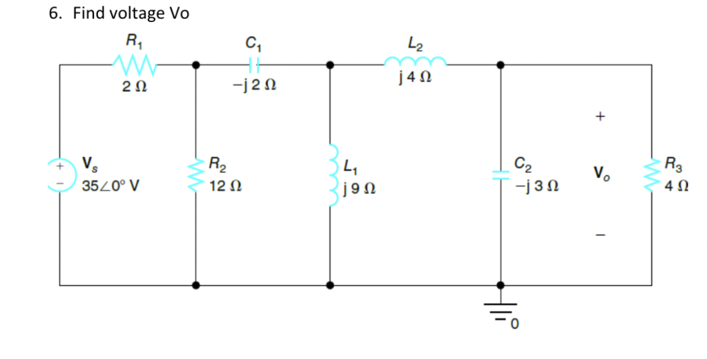 Solved 6. Find voltage Vo | Chegg.com