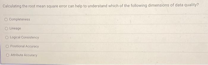 Solved Calculating the root mean square error can help to | Chegg.com