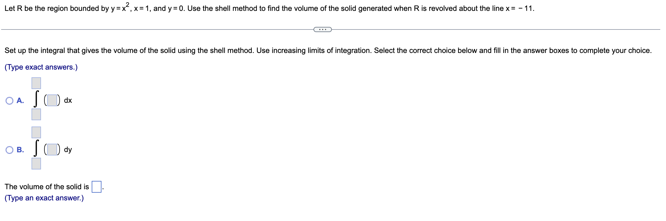 Solved Let R be the region bounded by y=x2,x=1, and y=0. Use | Chegg.com