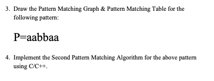 Solved 3. Draw the Pattern Matching Graph \& Pattern | Chegg.com