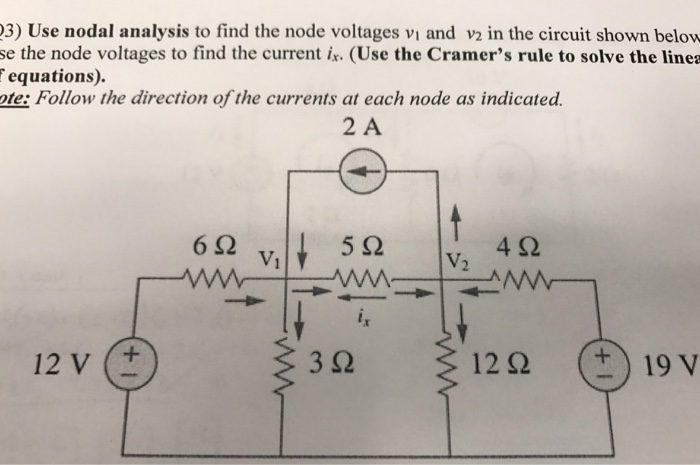 Solved 3) Use nodal analysis to find the node voltages vi | Chegg.com