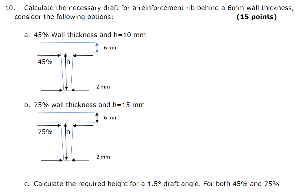 Solved 10. Calculate the necessary draft for a reinforcement | Chegg.com