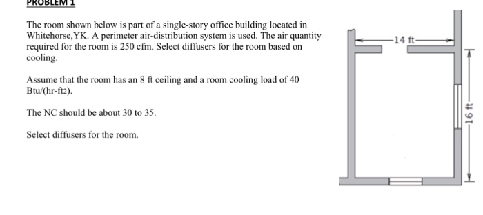 Solved PROBLEM The room shown below is part of a | Chegg.com