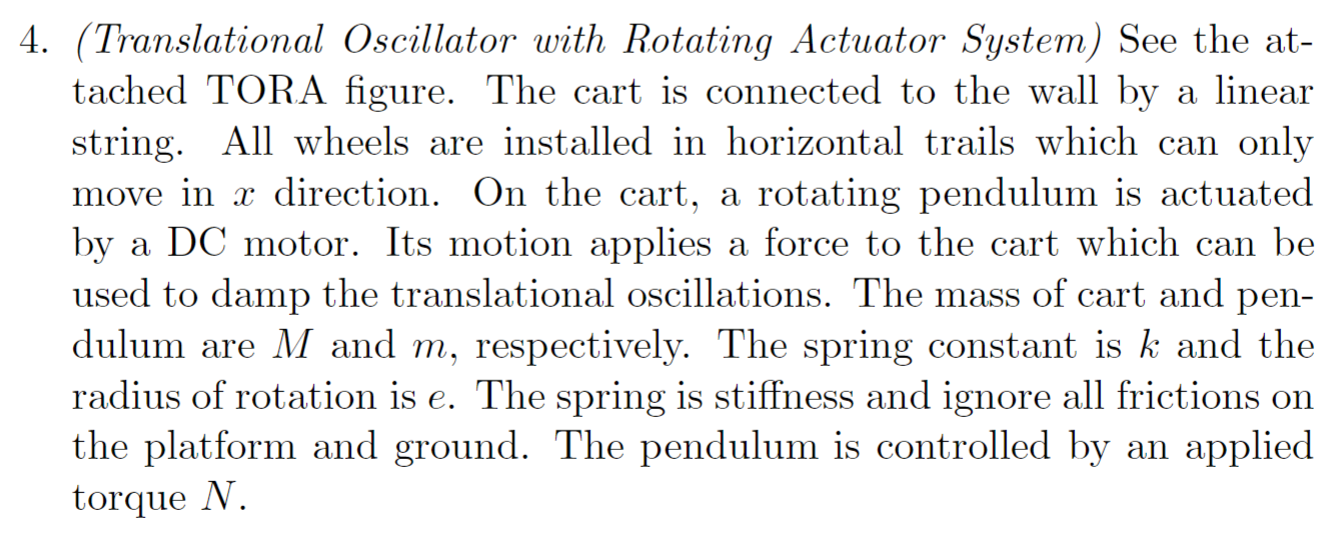 4. (Translational Oscillator with Rotating Actuator | Chegg.com