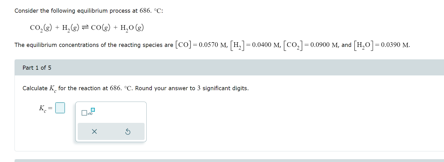 Solved Consider The Following Equilibrium Process At 686.∘C | Chegg.com