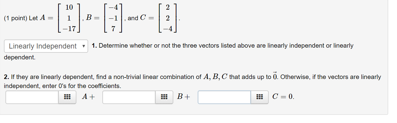 Solved Linear Algebra Determine Whether Or Not The Three 1759