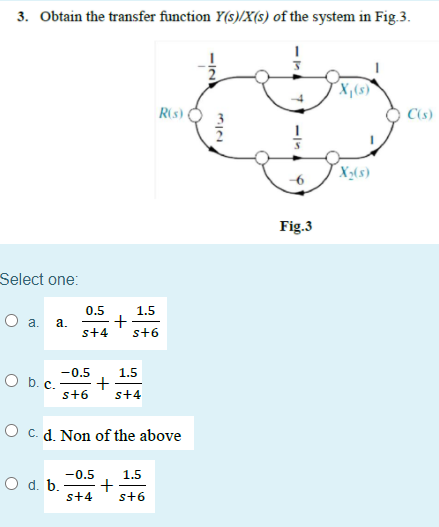 Solved 3 Obtain The Transfer Function Y S X S Of The S Chegg Com