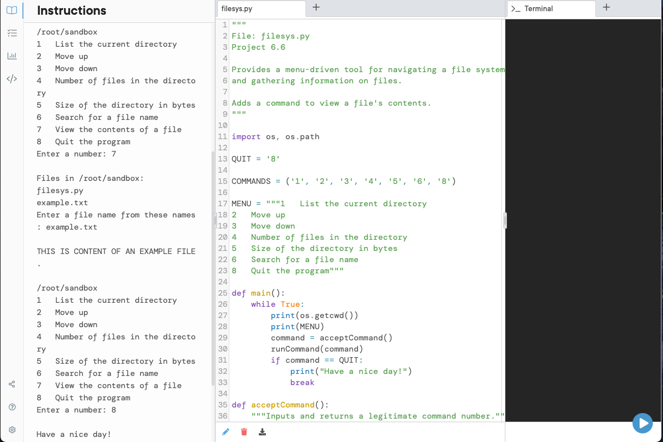 Solved PYTHON Add a command to this chapter’s case study | Chegg.com