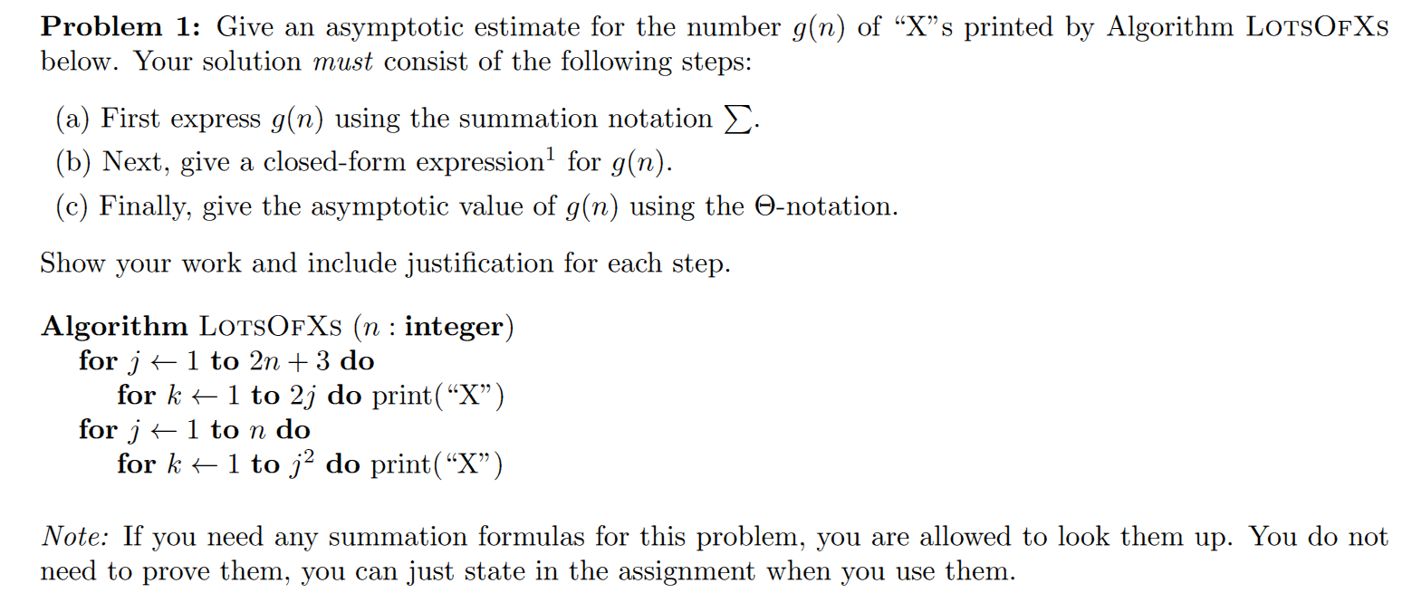 Problem 1 Give An Asymptotic Estimate For The Number Chegg Com