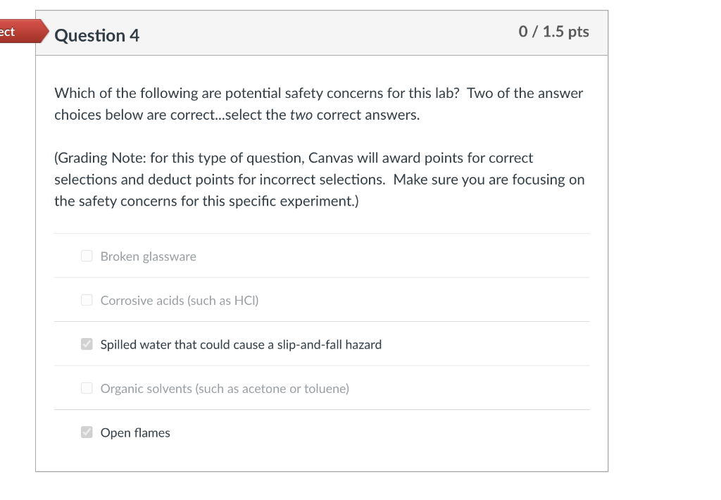 Solved ect Question 4 0 / 1.5 pts Which of the following are