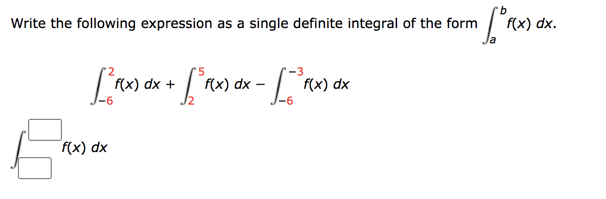 Solved Write the following expression as a single definite | Chegg.com