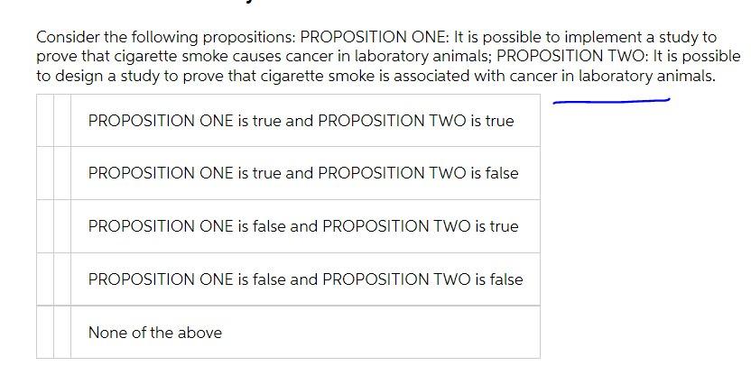 Solved Consider The Following Propositions: PROPOSITION ONE: | Chegg.com