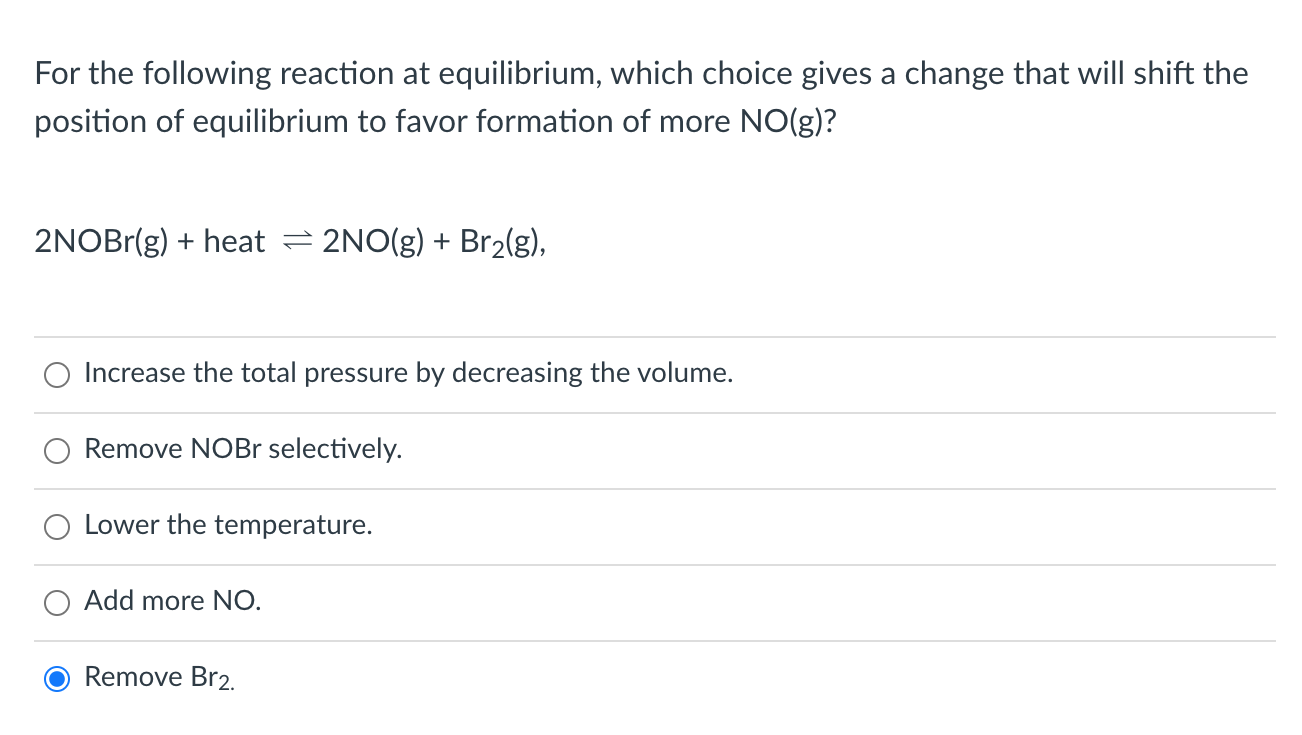 hypothesis above that would help restore equilibrium