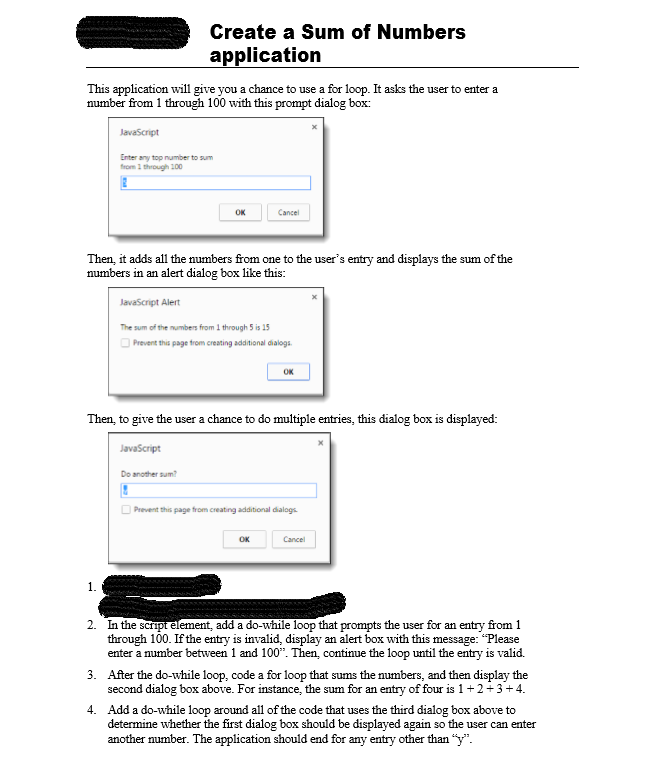Solved Create a Sum of Numbers application This application | Chegg.com