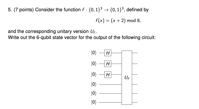 Solved 5. (7 Points) Consider The Function F:{0,1}3→{0,1}3, | Chegg.com