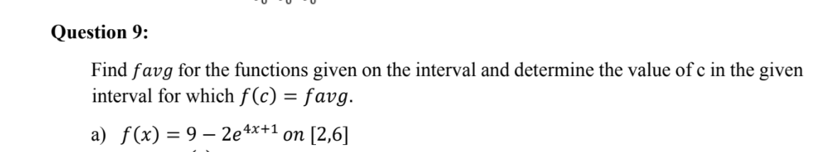 Solved Find favg for the functions given on the interval and | Chegg.com