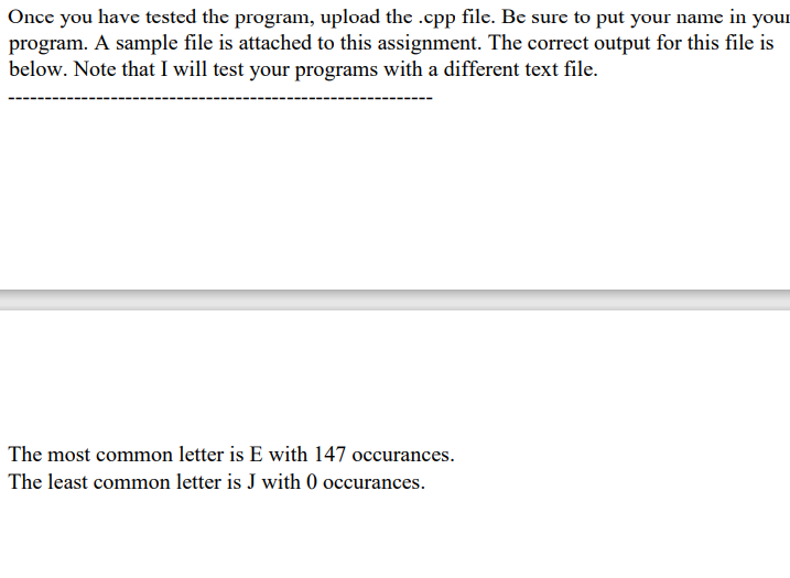 Solved Write a C++ program that reads text from a file | Chegg.com