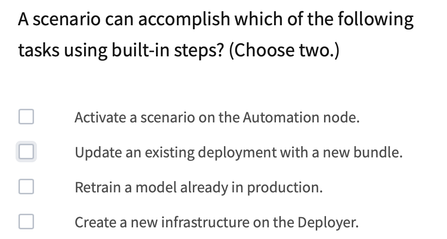 Solved A scenario can accomplish which of the following | Chegg.com