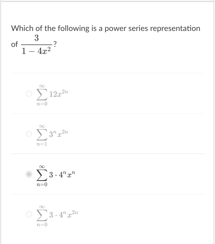 Solved Which of the following is a power series | Chegg.com