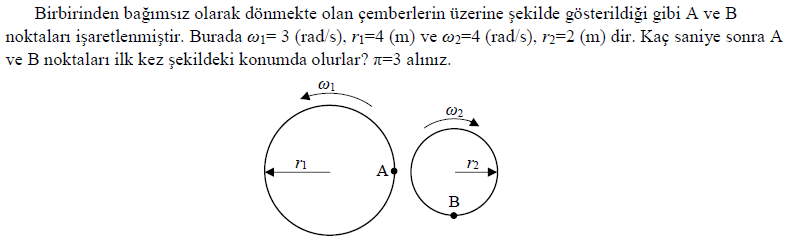 Solved Points A And B Are Marked On The Circles That Rota Chegg Com