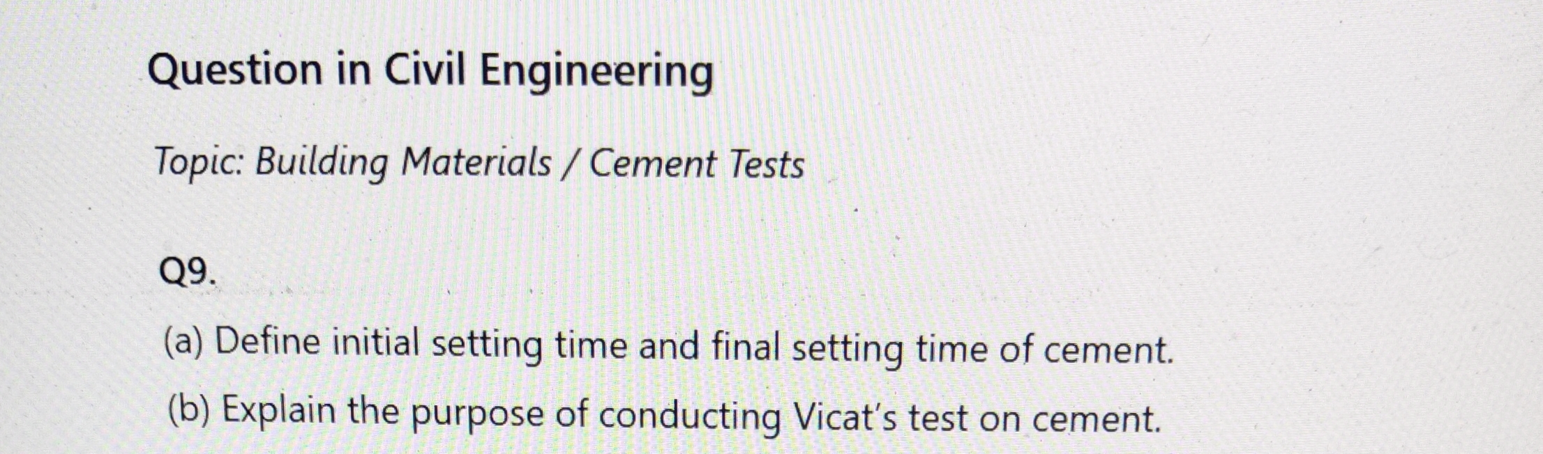 Question in Civil Engineering Topic: Building | Chegg.com
