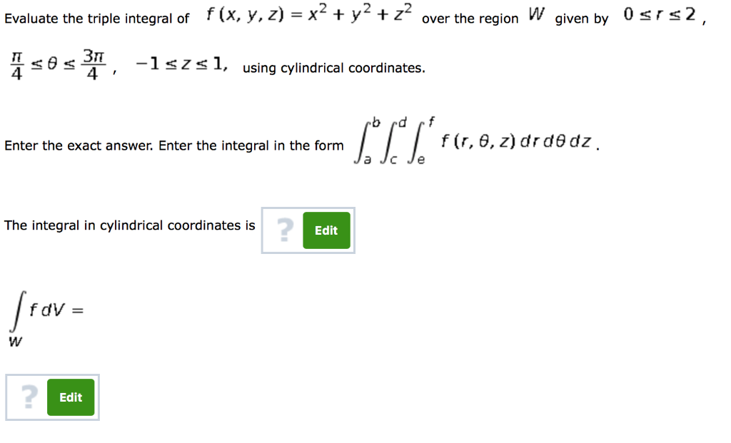 Solved Evaluate The Triple Integral Of F X Yz X2 Y2 3832