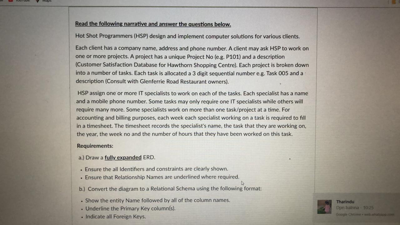 Solved Мар: Read the following narrative and answer the | Chegg.com