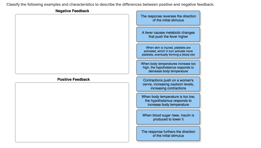 What Is The Difference Between Positive And Negative Feedback Quizlet