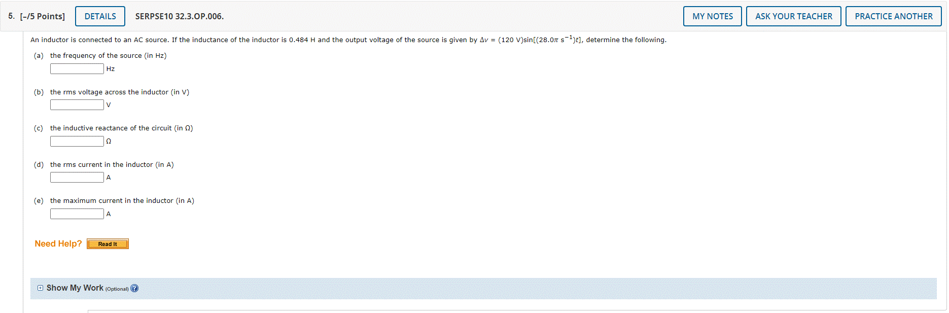 Solved I need help on my physics two homework. The subject | Chegg.com