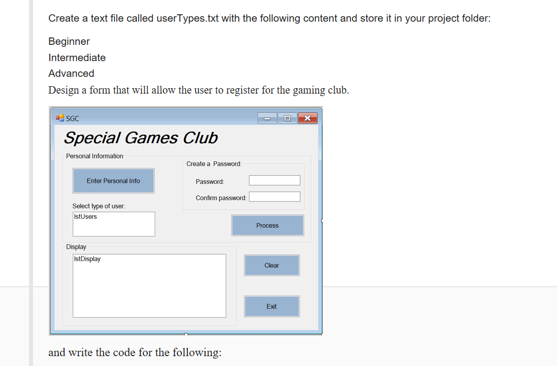 Create a text file called userTypes.txt with the | Chegg.com