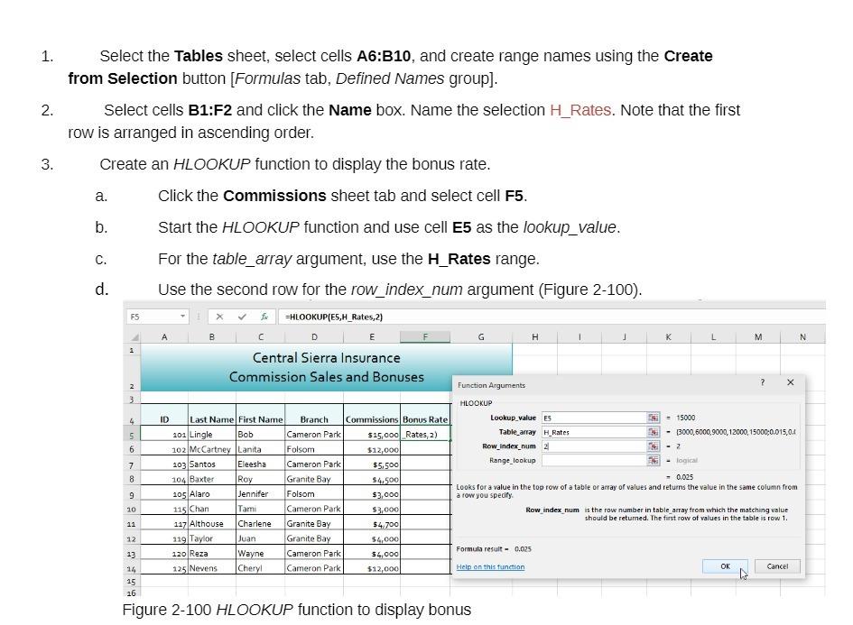 1. 2. 3. Select The Tables Sheet, Select Cells | Chegg.com