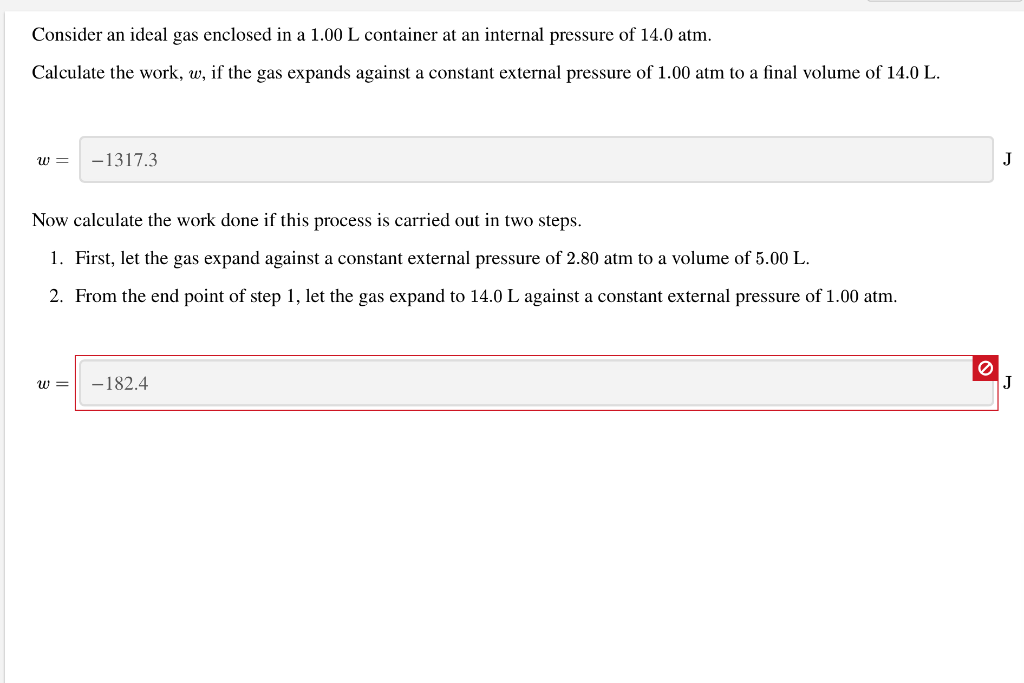 Solved Consider an ideal gas enclosed in a 1.00 L container 