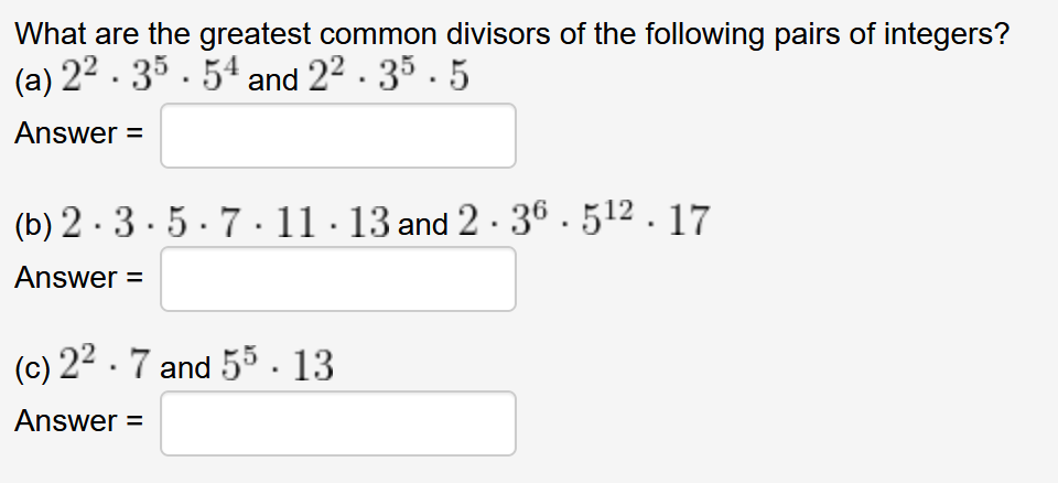 Solved What Are The Greatest Common Divisors Of The | Chegg.com