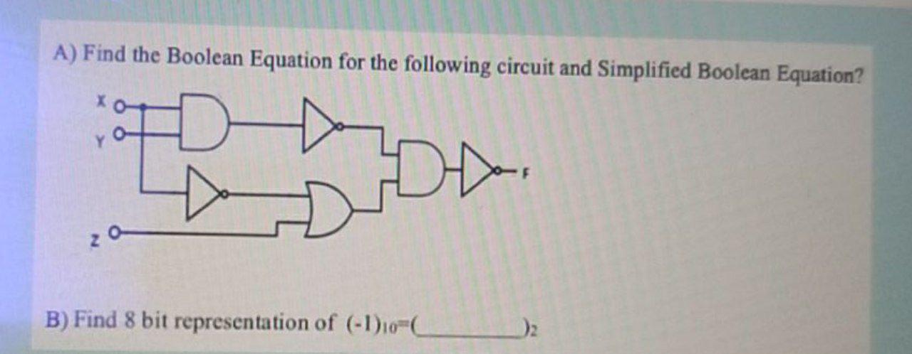 Solved A) Find The Boolean Equation For The Following | Chegg.com