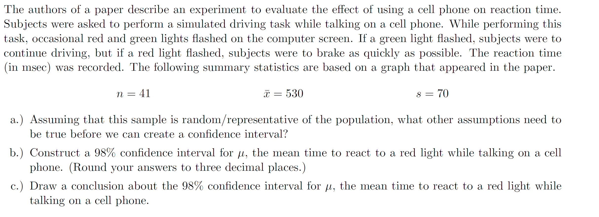 Solved The authors of a paper describe an experiment to | Chegg.com