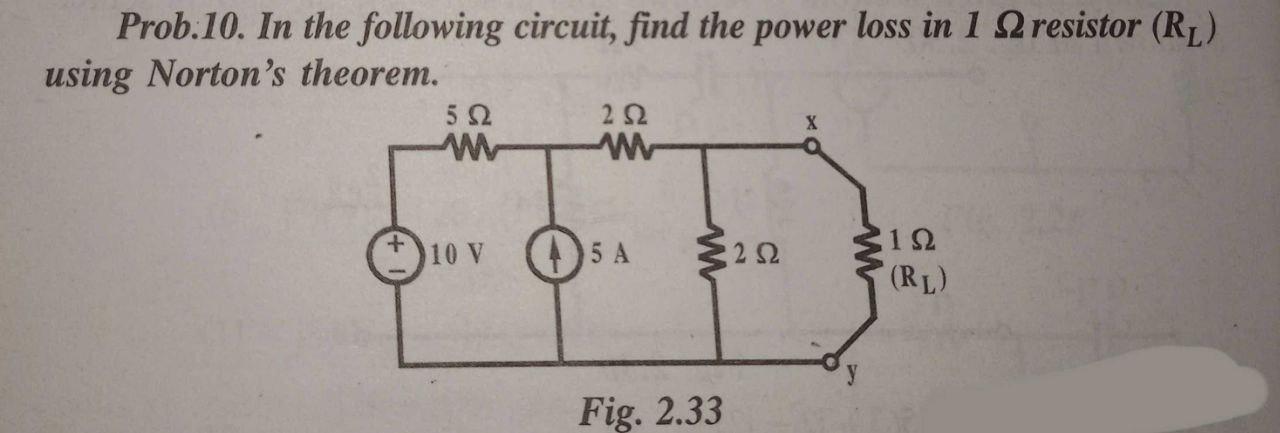 Solved Prob.10. In the following circuit, find the power | Chegg.com