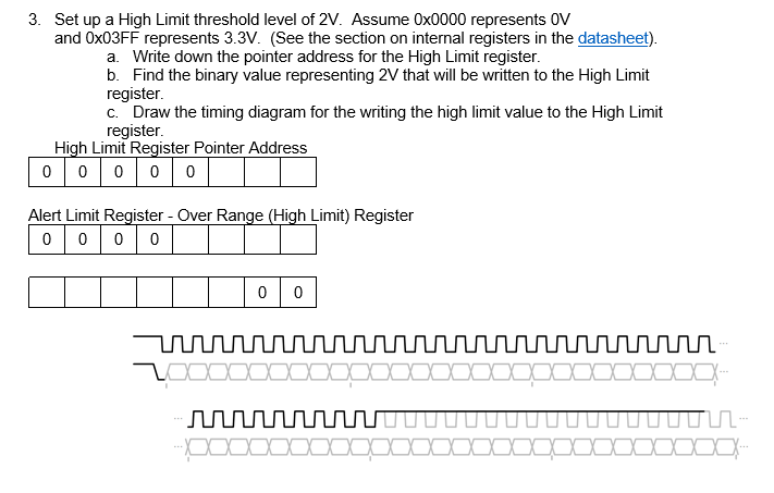 Solved 3. Set up a High Limit threshold level of 2V. Assume | Chegg.com