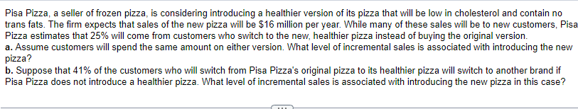 Solved Pisa Pizza, A Seller Of Frozen Pizza, Is Considering | Chegg.com