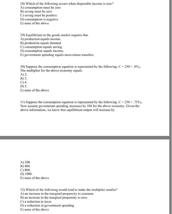 Solved 28) Which of the following occurs when disposable