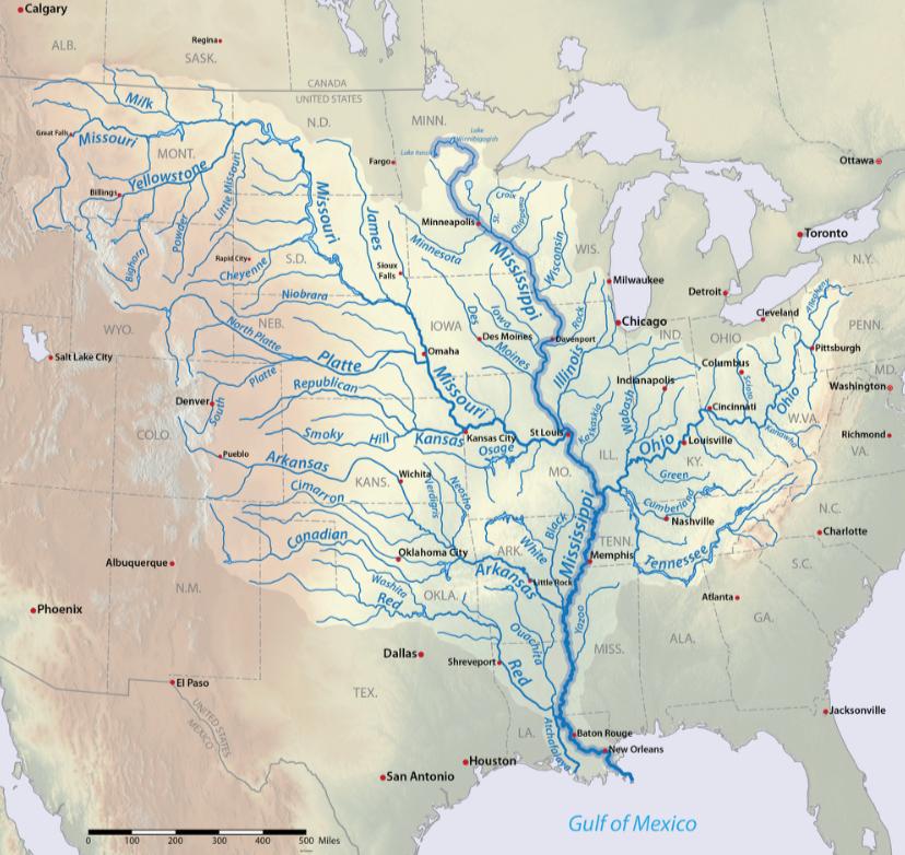 Solved The map below shows the drainage basin of the | Chegg.com