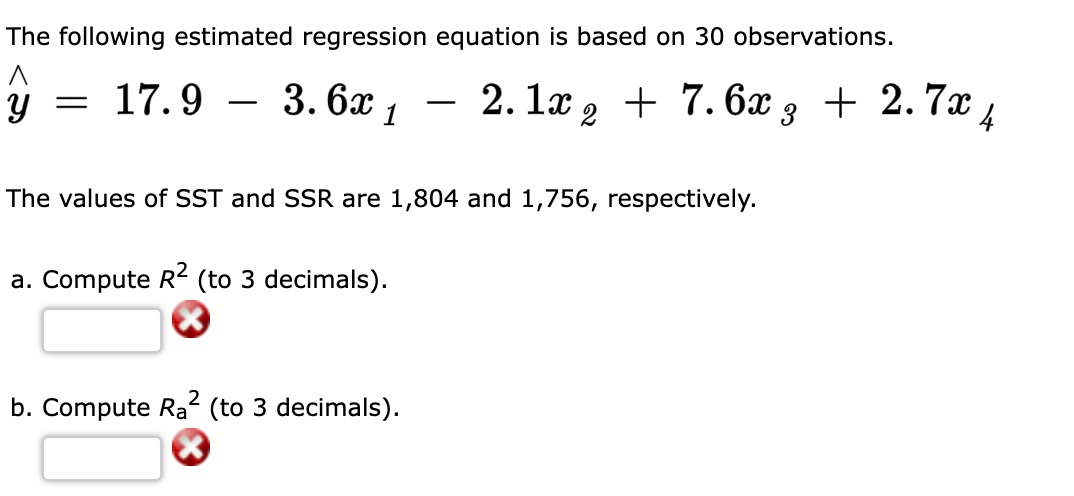 Solved The Following Estimated Regression Equation Is Based 2806