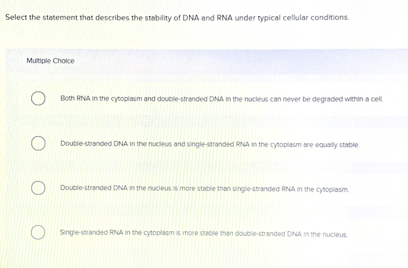 Solved Select The Statement That Describes The Stability Of Chegg Com