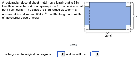 Solved A rectangular piece of sheet metal has a length that | Chegg.com