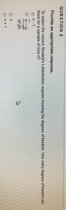 Solved QUESTION 2 Provide an appropriate response. To select | Chegg.com