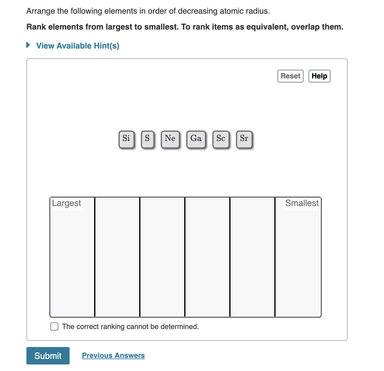 Solved Arrange the following elements in order of decreasing | Chegg.com