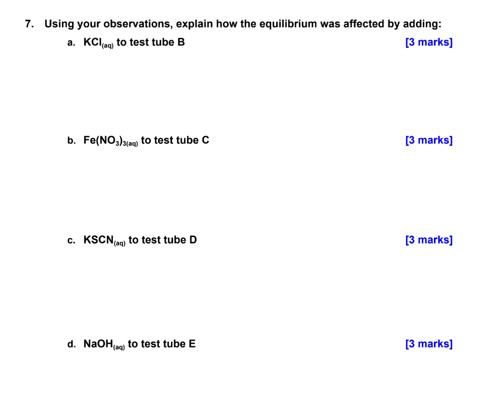 Solved ) Table 3: Observations of the change in colour of a | Chegg.com