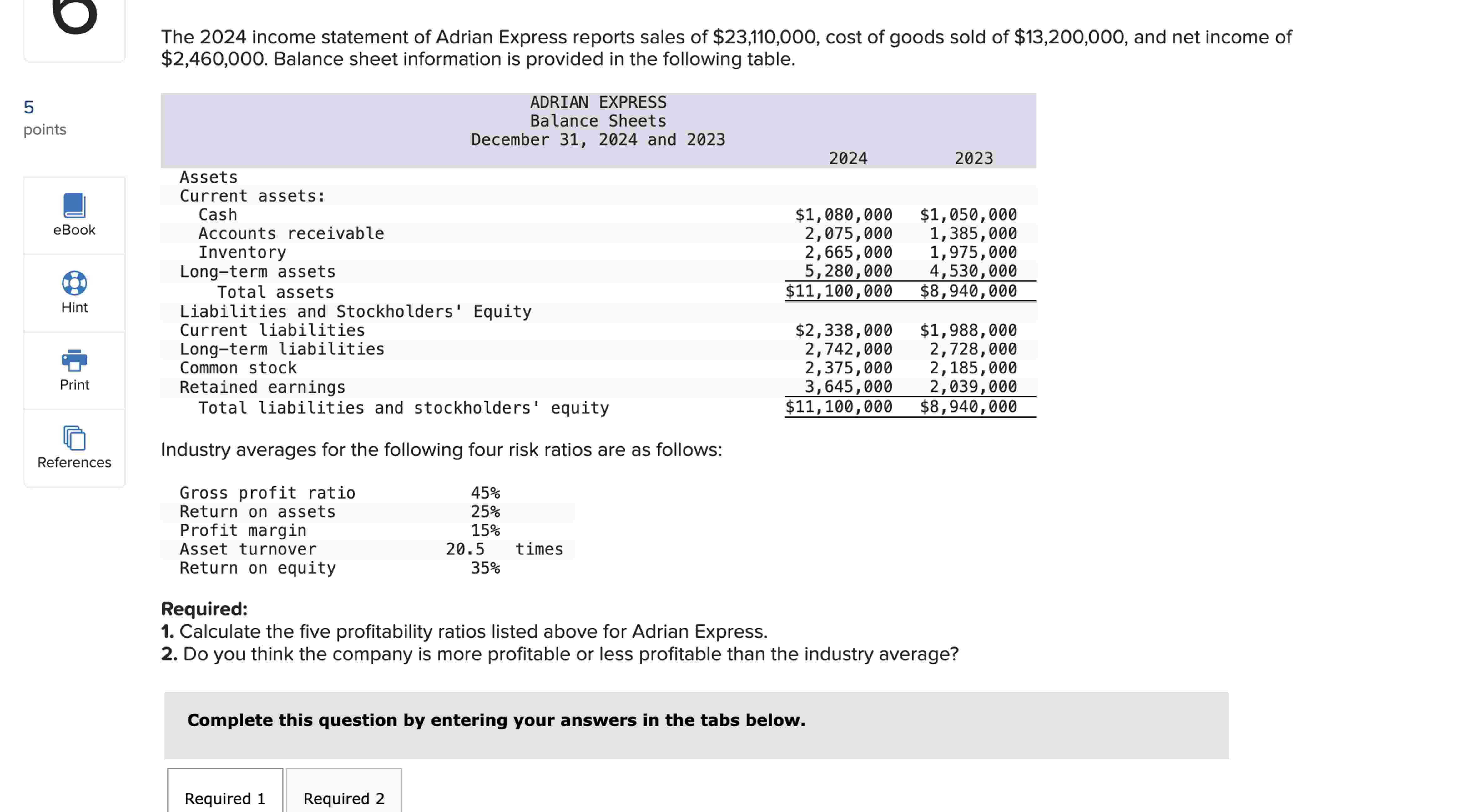 Solved The 2024 Income Statement Of Adrian Express Reports Chegg Com   Screenshot2023 11 19at3.37.09PM 