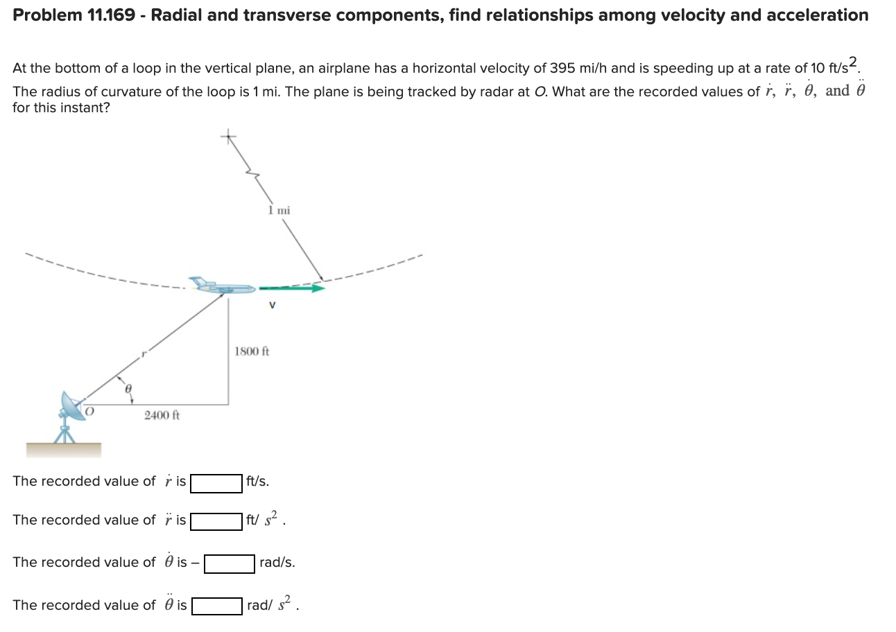 Solved Problem 11 169 Radial And Transverse Components