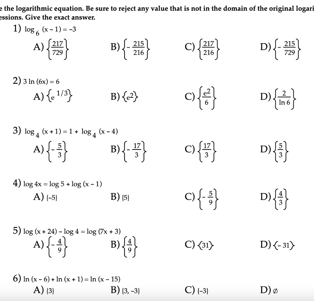 solved-e-the-logarithmic-equation-be-sure-to-reject-any-chegg