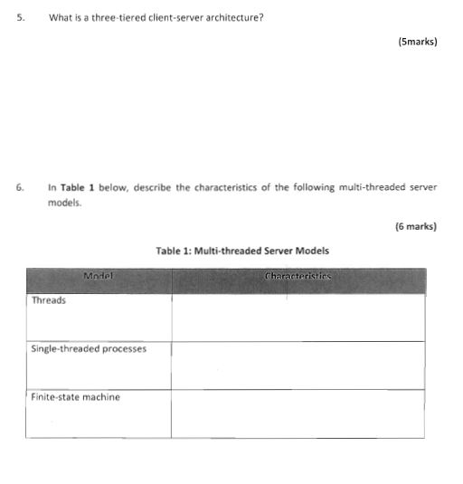 Solved 5. What is a three-tiered client-server architecture? | Chegg.com